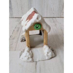 Ceramic snow bridge wreath tree Village accessory xmas decor